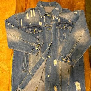 Denim Distressed Coat